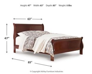 Brown King Sleigh Bedframe