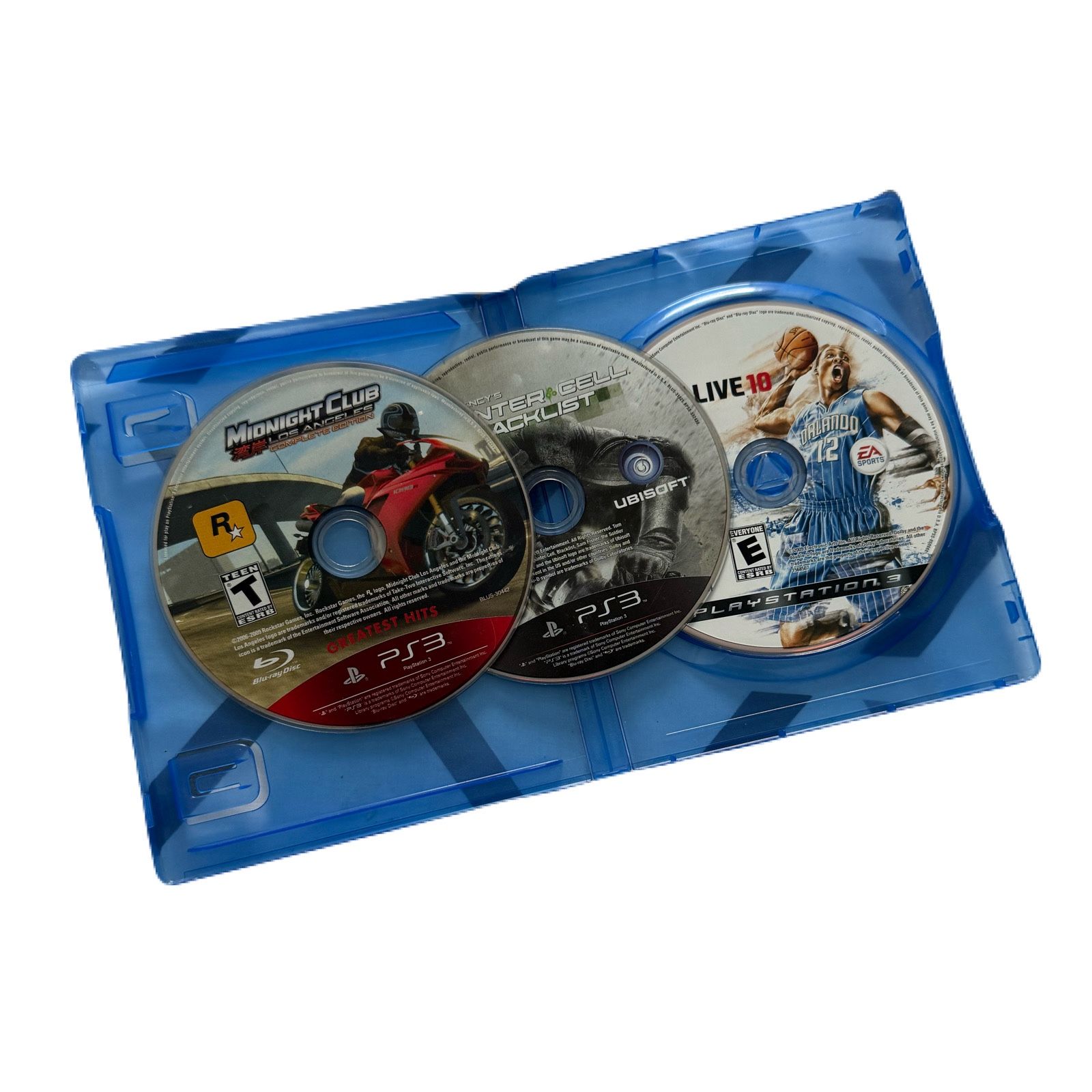 Midnight Club + Splinter Cell Blacklist + NBA Live 10