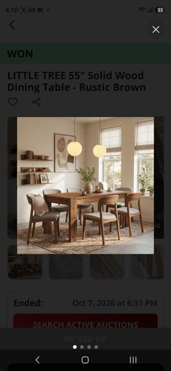 LITTLE TREE 55" Solid Wood Rectangular Dining Table in Rustic Brown