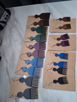 Afro pick earrings
