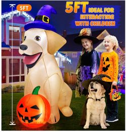 5' Halloween Airblown Golden Or Labrador Retriever