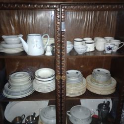 Fine And Bone China In Sets W/Cabinet Worth 8K Will Take 400 And Deliver. Keep Finding More And More! 