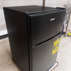 3.1 Cu ft Two Door Mini Fridge, Black, New