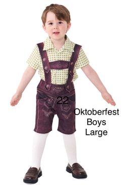 Boys Oktoberfest German Lederhosen Costume Large