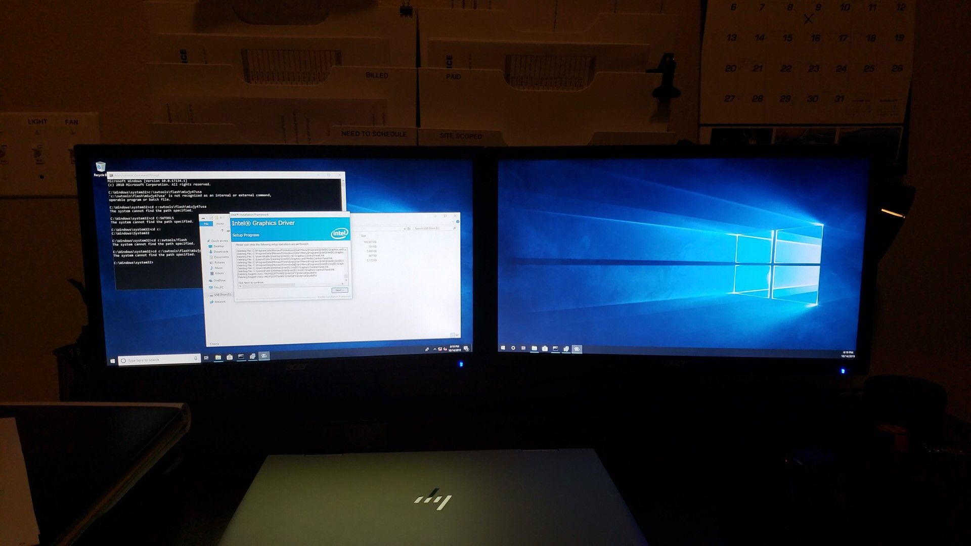 Dual Monitor setup. Twin Acer 20" HD monitors