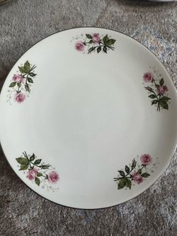 Flintridge China Plates - Pink Flowers
