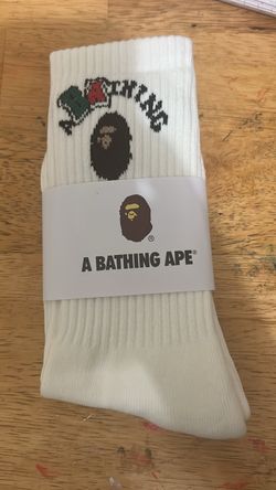A Bathing Ape BAPE White Crew Socks