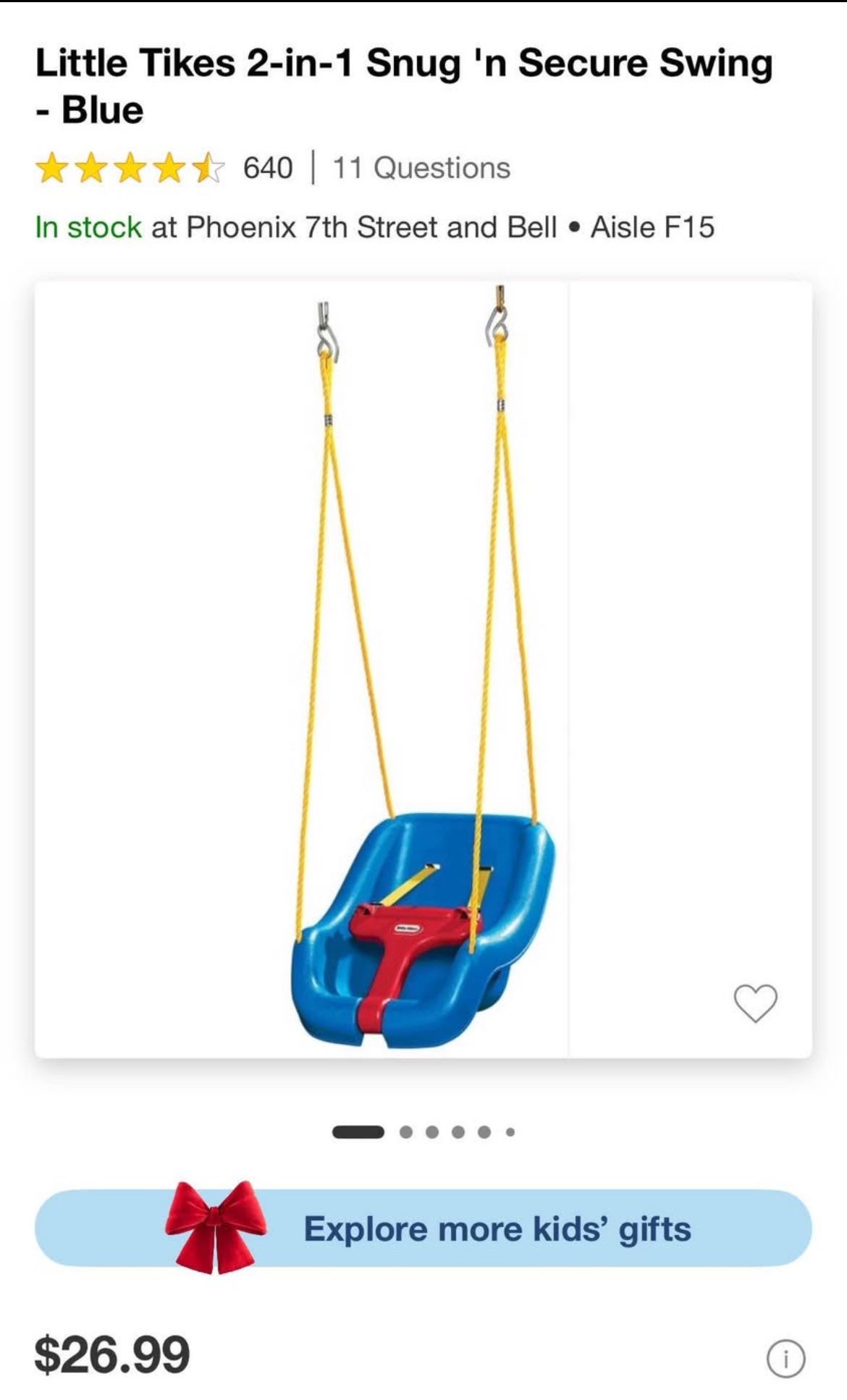 Little Tikes Swing New Never Used