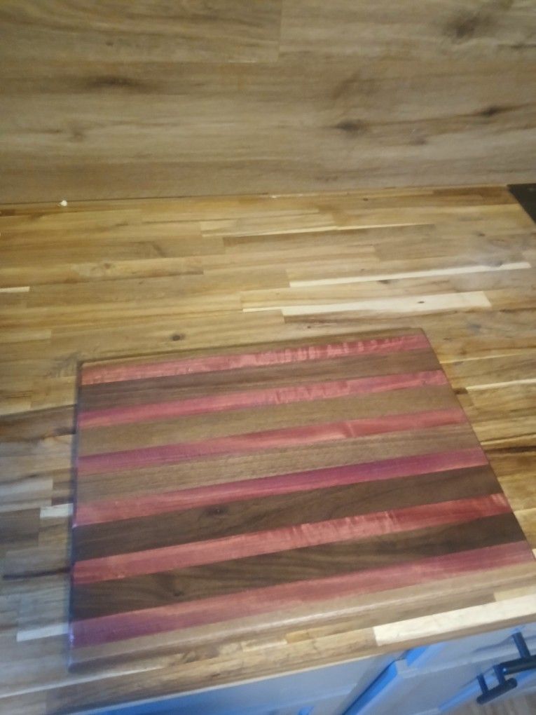 Walnut And Purpleheart Cutting Board 12x15x1