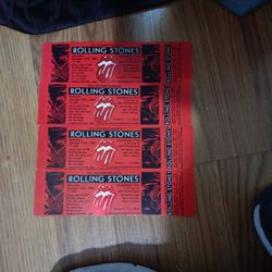 1981 Oct 17 Rolling Stones Unused Tickets 