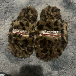 Leopard balenciaga slides