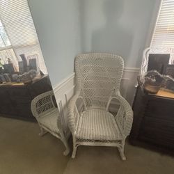  Antique Wicker Rocking Chair