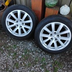 5 Lug Chevy Aluminum 18" Rims And Tires ,2only.