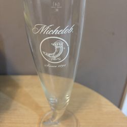 Vintage Crystal Michelob Beer Glass 16oz