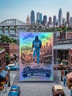 Bo Jackson Legends CUSTOM Downtown Holographic Baseball Card