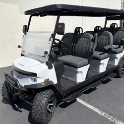 6-SEATS FORWARD! Denago Rover XXL Street Legal Lithium LSV Golf Cart
