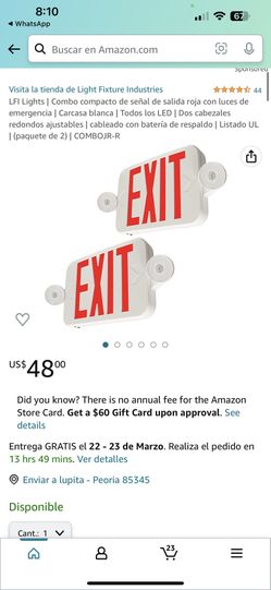 Paquete De 2 Señales De Salida Con Luces 