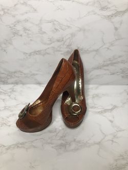 BCBG Bobby - Brown Snake Skin Platform Heel
