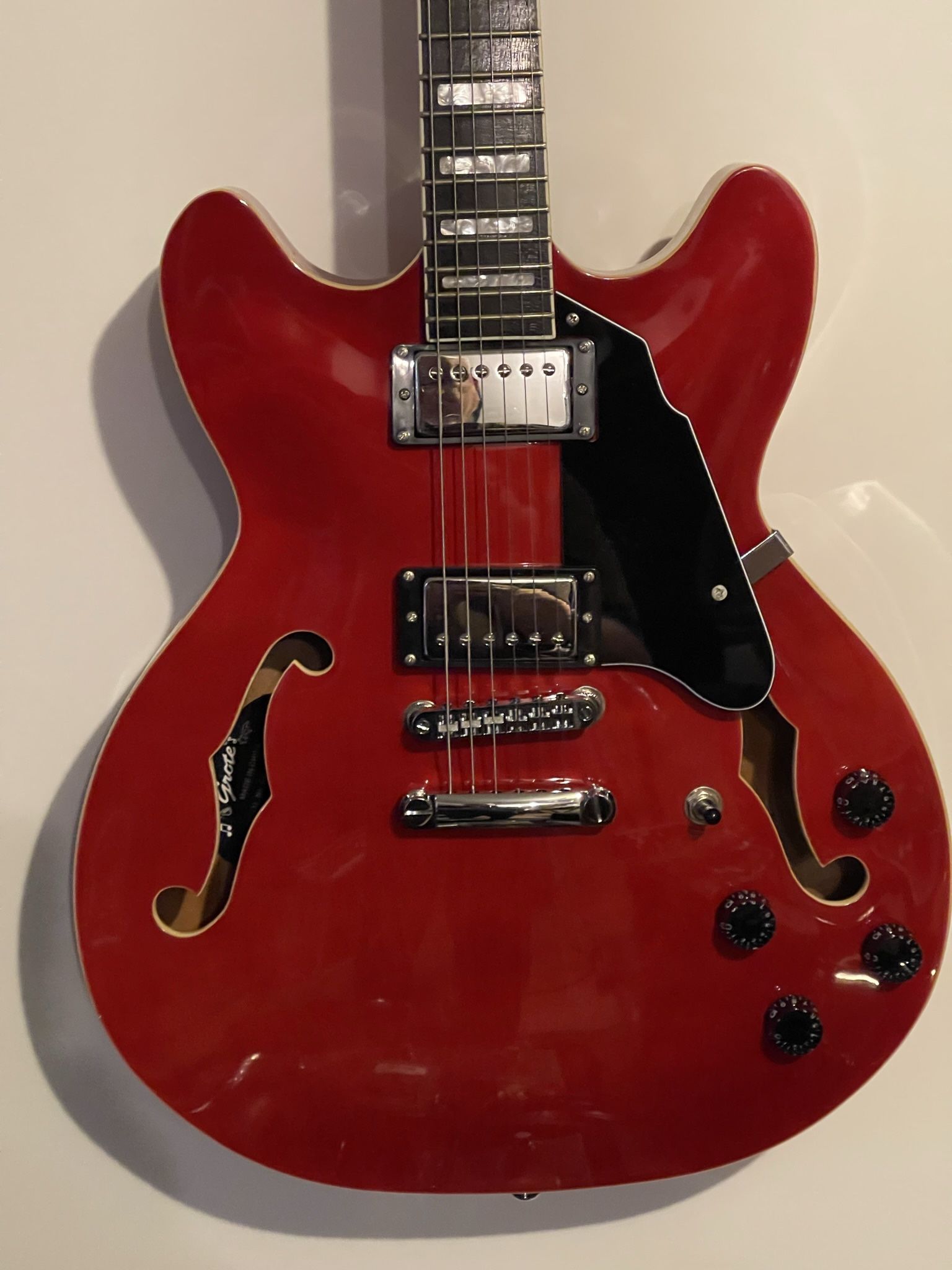 Red Semi Hollow Body Guitar
