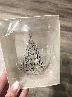 Bride wine glass