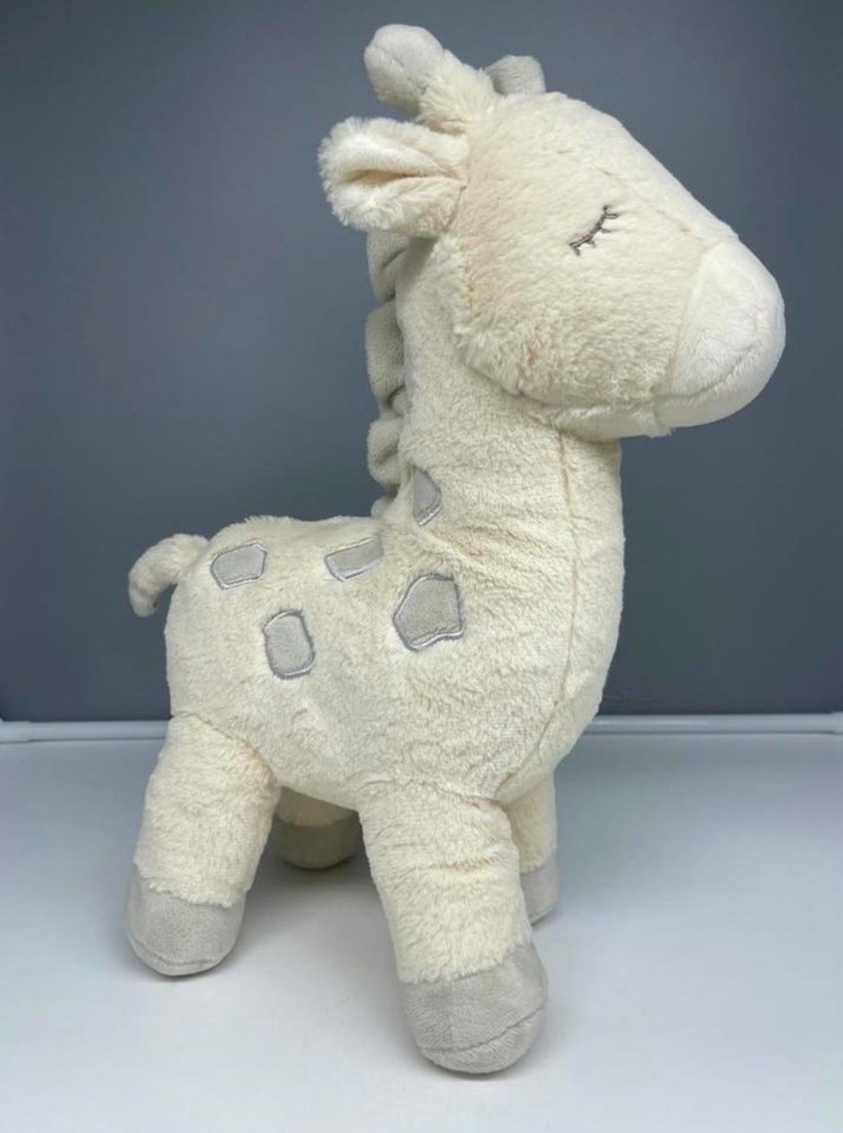 Kellytoy Giraffe Luxe Baby Plush Soft Stuffed 13” Rattle Cream gray Lovey
