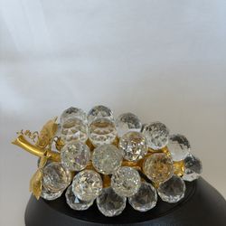 Vintage Swarovski Crystal & Gold 29 Grapes Cluster Sparkling Fruit Decor
