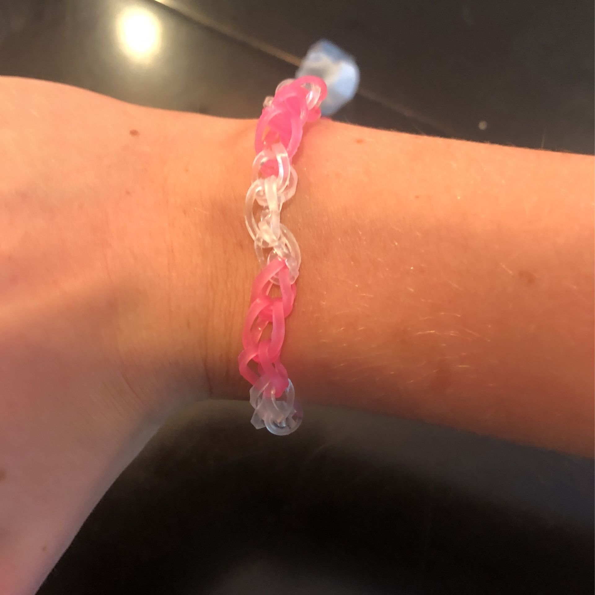 Rainbow Loom Bracelet(pink And White)