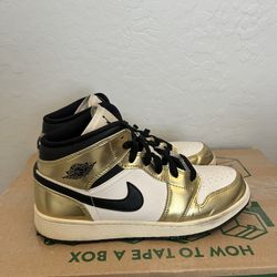Jordan 1 Mid Se Gold Used Size 7y