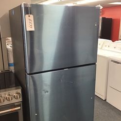 New Scratch And Dent GE 18 Cu Ft Stainless Steel Top And Bottom Fridge. 1 year Warranty 