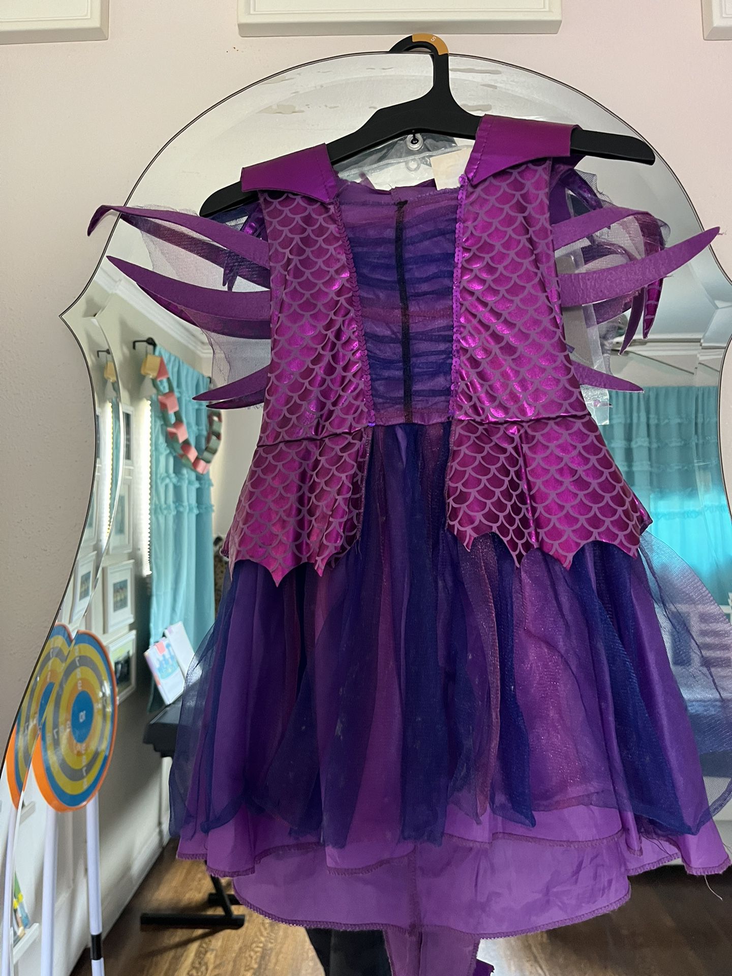 Dragon Costume - Girls - Purple , Fits 4-7 Year Old