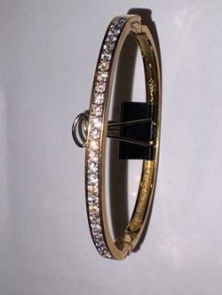 Gold-Tone Crystal Bangle Bracelet
