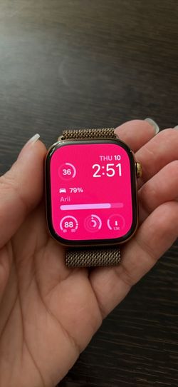 Apple Watch Series 10 46mm Gold Titanium with Gold Milanese Loop