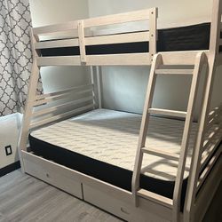 Bunk Bed Twin Over Full With Mattresses Included