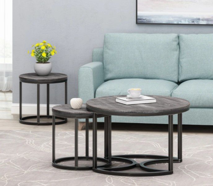 Pia Modern Industrial Coffee Table Set
- BRAND NEW