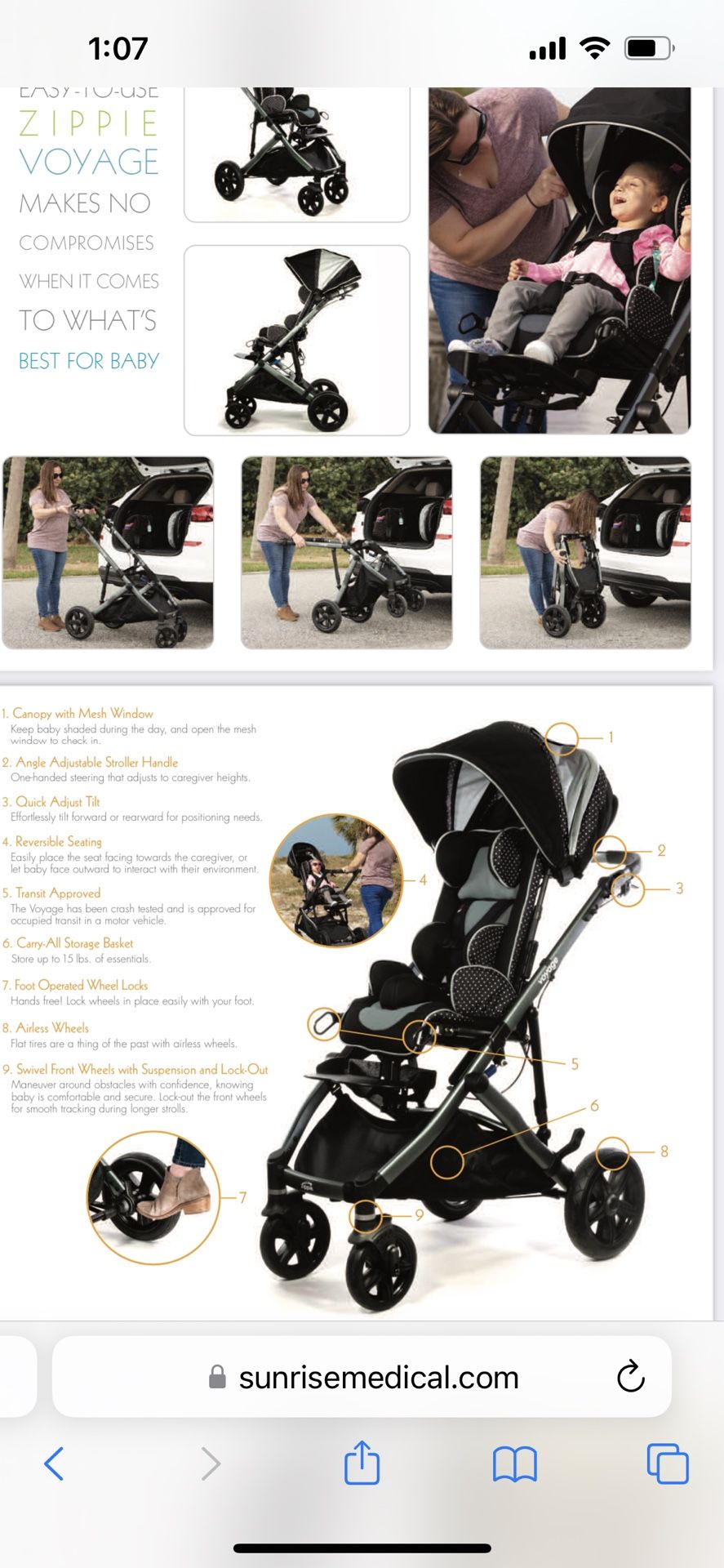 Zippie Voyage Stroller For Special Needs Child Zippie Voyage