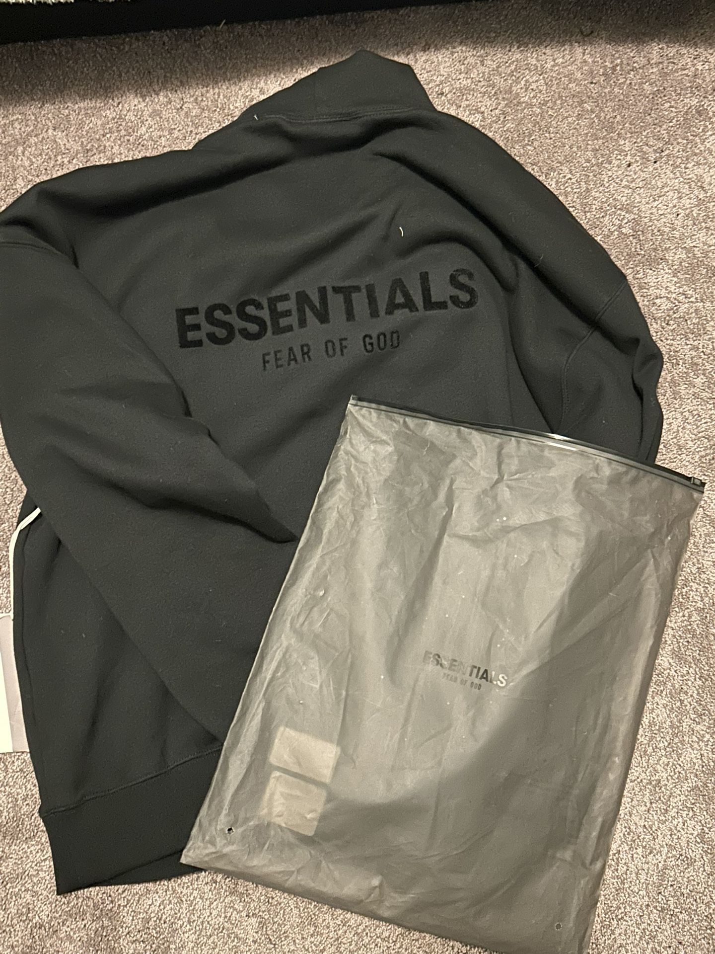 Black essentials fear of god hoodie