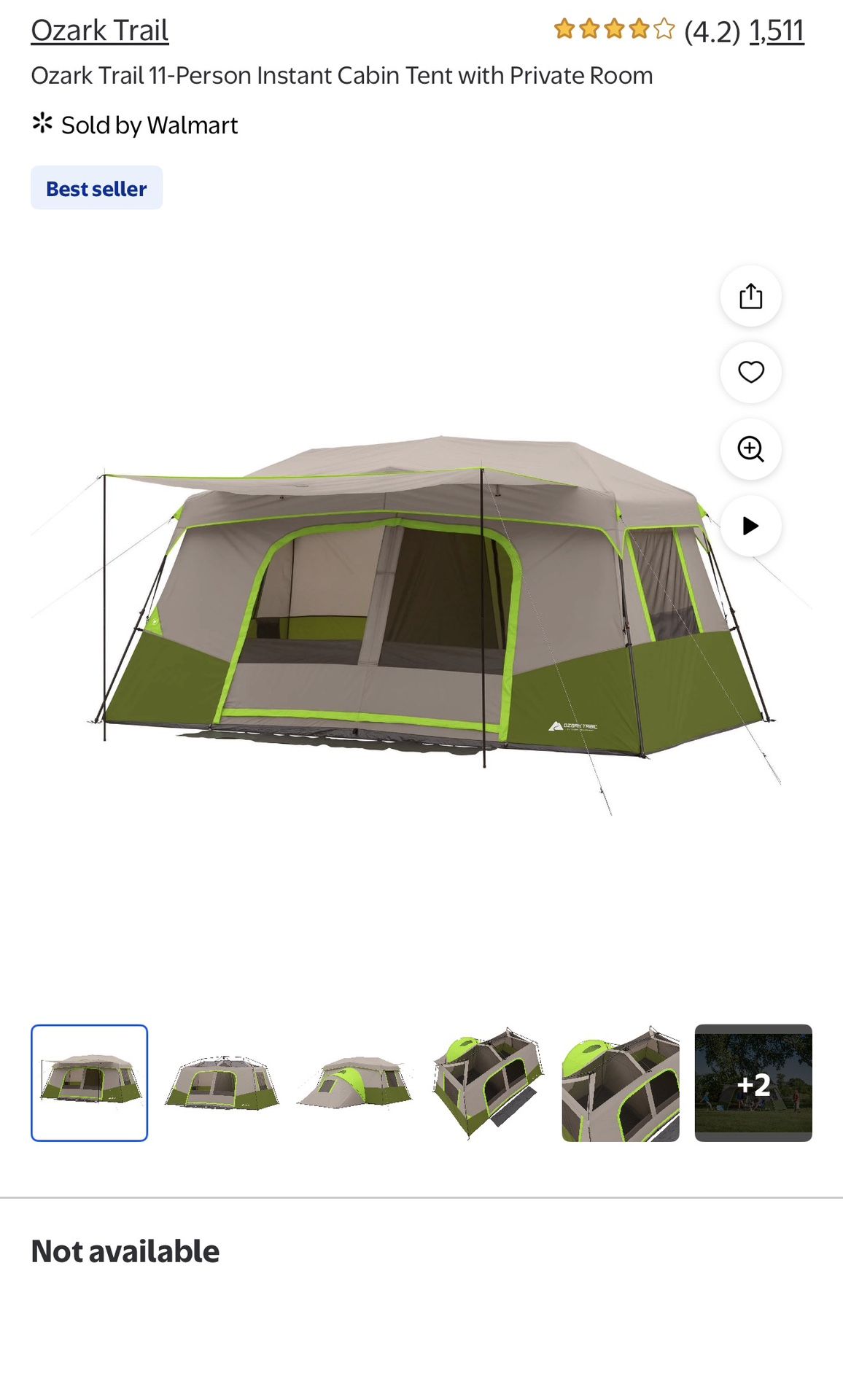 11 Person Tent Used 1-2 Times