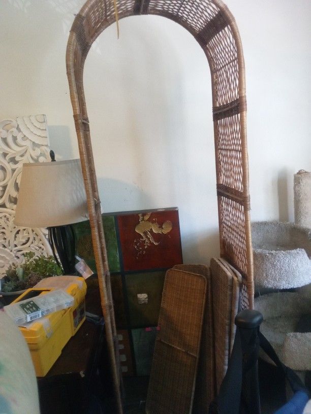 Wicker Shelving Unit Brown