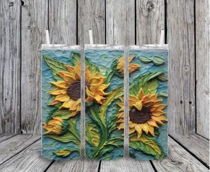 3D sunflower Tumbler