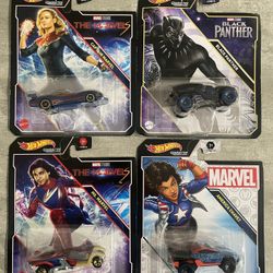 Hot Wheels Character Cars Black Panther Captain Marvel Ms Marvel America Chavez