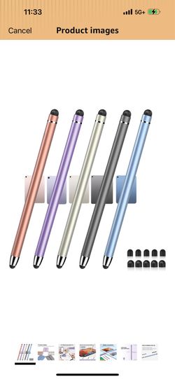 Brand new 5 Pcs), 2-in-1 Stylus Pen for Touchscreen, Designed for 2025 iPad Colors, High Sensitivity & Precision Stylus for Apple/iPhone/iPad/Android/