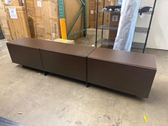 Brown and Black Wooden TV Console Table