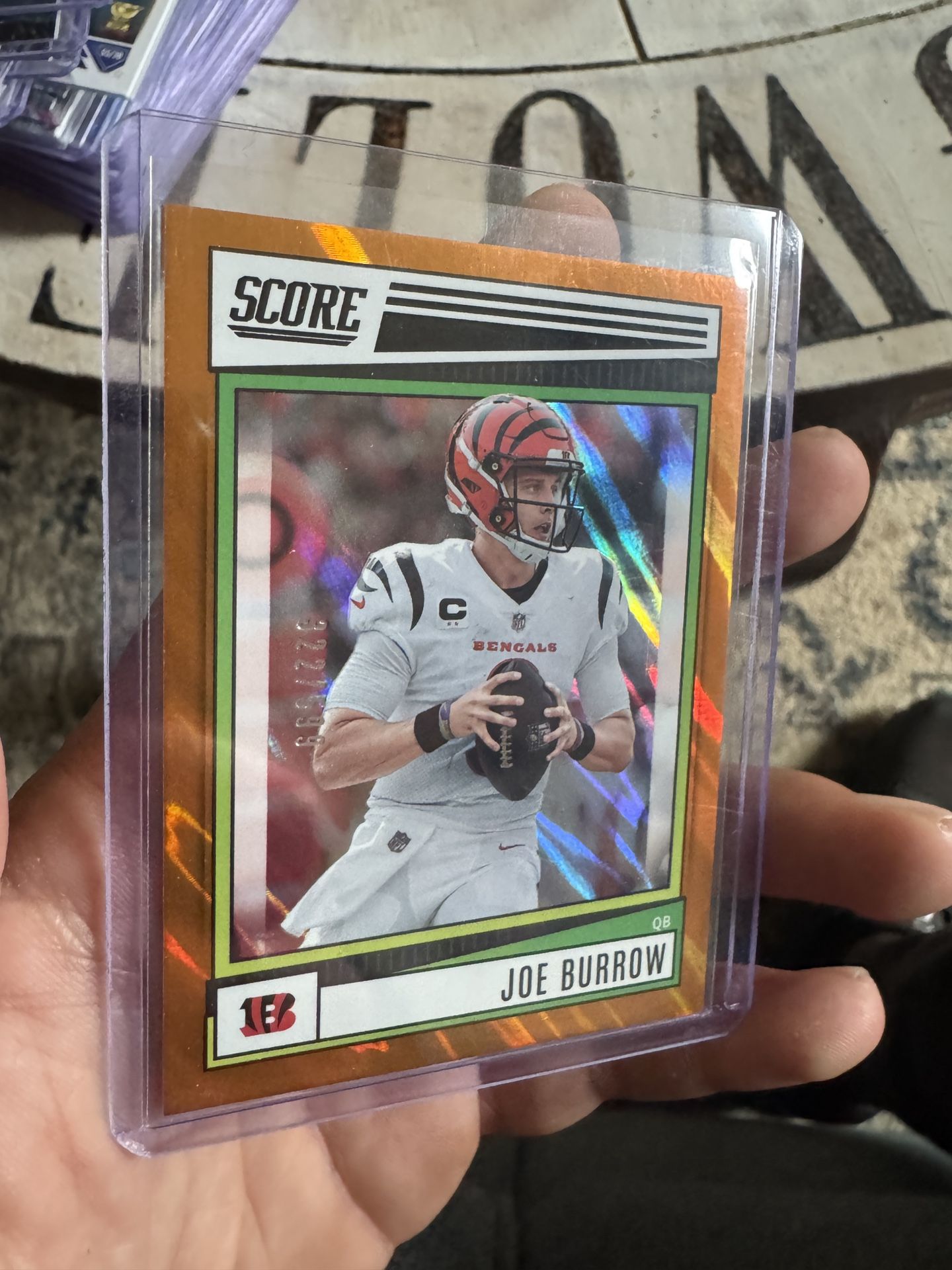 Joe Burrow Numbered Orange Wave