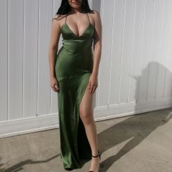 satin backless dress