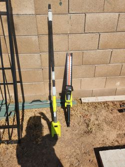 Ryobi tree saw with attached extension pole