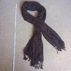 Dark Brown Fringe Scarf
