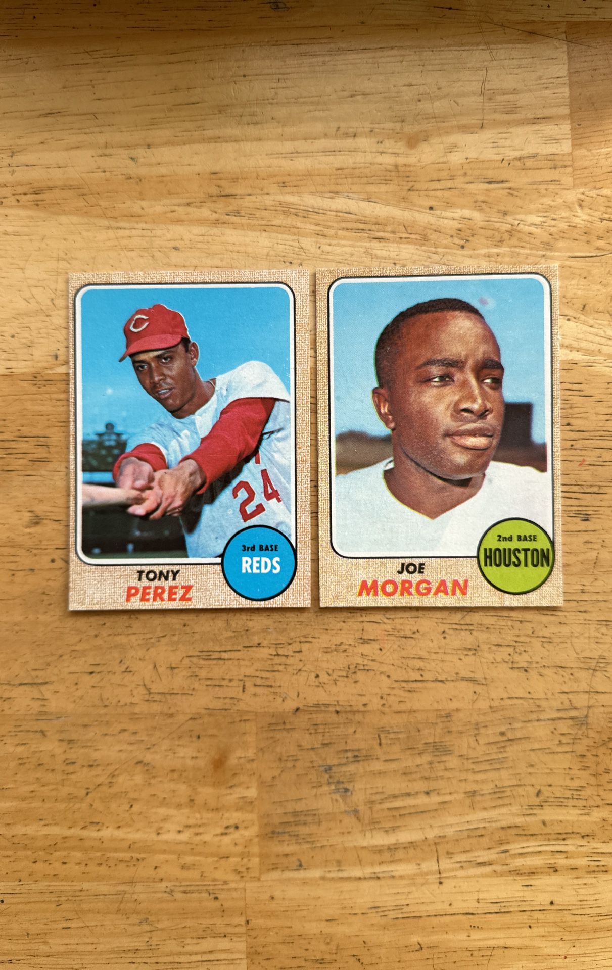 1968 Topps Baseball Cards #130 Perez & #144 Morgan (Nr Mint)