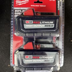 M18 18-Volt Lithium-Ion High Output 6.0Ah Battery Pack (2-Pack)