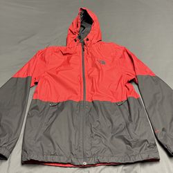 Men's North Face Dryvent Rain Coat - Red & Charcoal Gray - Size Medium