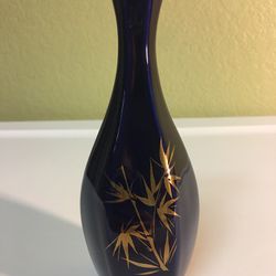 Small Blue Japanese Ceramic Vase Saki Decanter